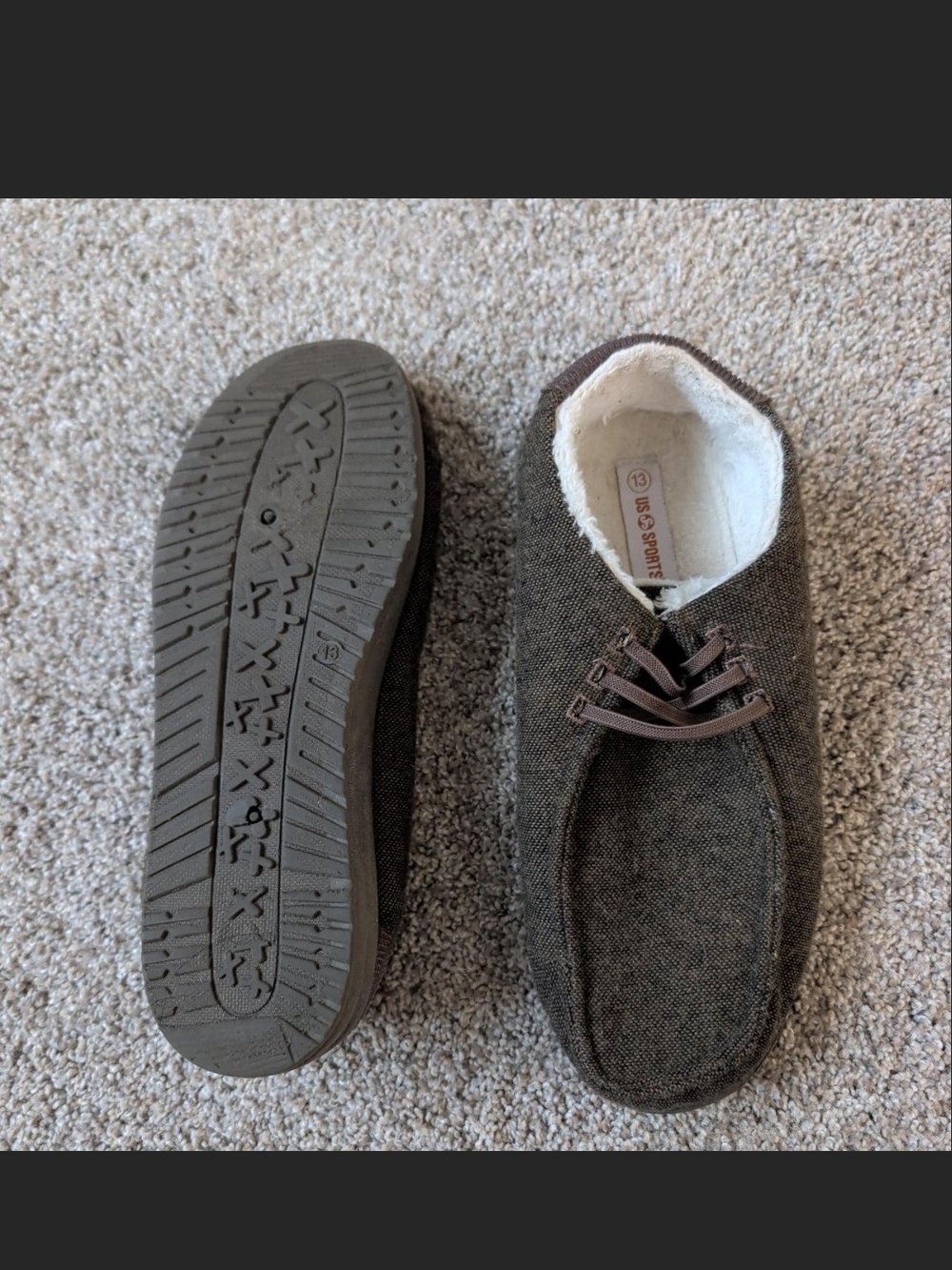 Mens Brown Slip-On Cozy Shoes